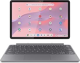 Lenovo IdeaPad Chromebook Duet | 11 Inch FHD+ 1200p Laptop | MediaTek Kompanio 838 | 8GB RAM | 128GB eMMC | Chrome OS | Luna Grey USI Pen 2 | Folio Stand + Folio Keyboard