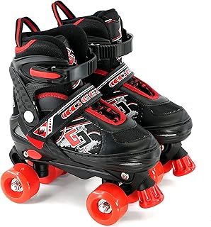 Childrens Kids Boys Girls 4 Wheel Adjustable Quad Roller Skates Boots