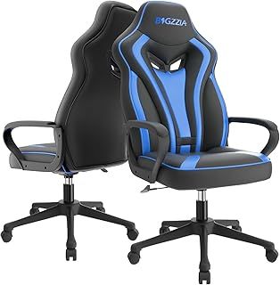 Bigzzia Ergonomic Gaming Chair - Height Adjustable, Big & Tall for Adults (Blue)