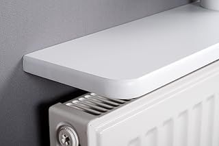 White Rounded Radiator Shelf | 36x6 inc | 90x15x1.8cm | Helps Deflect the Heat Back into the Room | Energy Saver | No Drilling Required