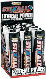 12 x White Everbuild Stixall MS Polymer Grab Sealant Adhesive - 290ml