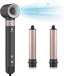 [3 in 1] Hair Dryer & Air Styler,110,000 RPM, 20M/S Brushless High Speed Blow Dryer, 200 Million Ioni Negative Hot Air Styler with Air Hair Curler for Drying, Curling, Hair Care