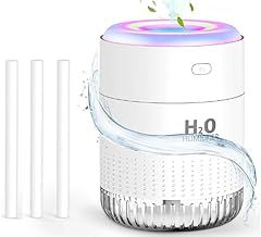 SZO Upgraded 500ML Humidifier for Bedroom with Night Light, Portable Humidifiers for Home and Plants, Humidifiers for Baby, Quiet Operation, Auto-Off, for Baby Room, Home, Office and Plants