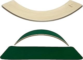 KiddiRedi® Wooden Balance Board Montessori Wobble Sensory Feeling Toddler Kids Adults Curvy Seesaw Swing Learning Development Health Physical Education Toy Free Extra Felt Toy Wood Play Autism ADHD