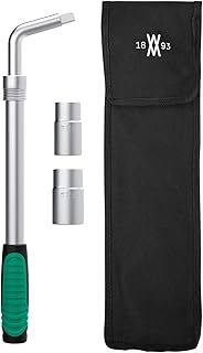 WIESEMANN 1893 Telescopic Wheel nut Wrench Set 4 pcs. with 17/19mm and 21/23mm Inserts and extendable tire Wrench I 0.5 inch Drive I incl. Storage Bag from I 80249