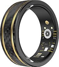 Smart Ring Heart Rate Monitor Blood Pressure Ring Sleep Tracker Blood Oxygen Fitness Tracker Pedometer Step Counter Calories Fitness Ring Waterproof Health Smart Rings for Men Women Carbon Fiber Ring