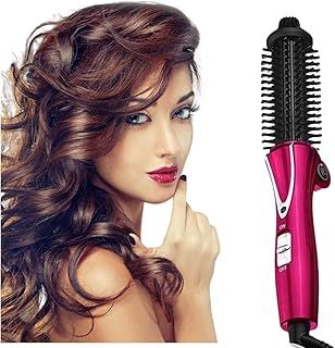 Mini Collaspe Hair Curler, Tangle-Free Curling Iron Brush and Volumizer, Dual Voltage Travel-Friendly Tourmaline Ceramic Ionic Hot Brush Styling Wand