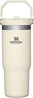 Stanley IceFlow Stainless Steel Tumbler with Straw, Vacuum Insulated Water Bottle for Home, Office or Car, Reusable Cup with Straw Leakproof Flip (Cream)