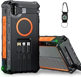 Newest 56800mAh 65W Portable Power Bank Battery Pack,6 Charging Ports USB-C Fast Charging Phone Charger, Outdoor Solar Charger with LED Display&Flashlight, for indoor/outdoor