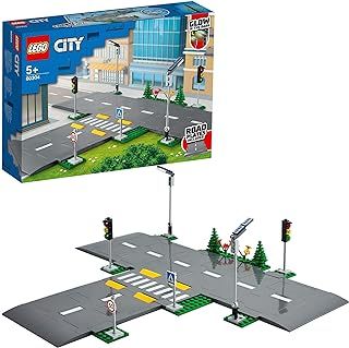 LEGO 60304 City Road Plates Building Toys, Set with Traffic Lights, Trees & Glow in the Dark Bricks, Gifts for 5 Plus Year Old Kids, Boys & Girls