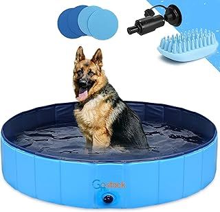 PVC Portable Dog Baths - Swimming Pool for Small Dogs, Indoor/Outdoor Use (Bonus Pet Bath Brush)