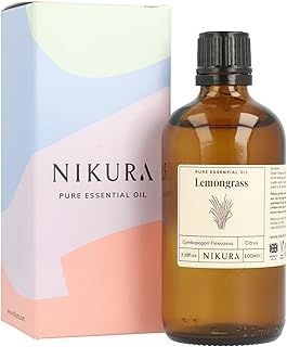Nikura | Lemongrass Essential Oil - 100ml – for Diffusers for Home, Insect Repellent, Candle Making, Burner Oil, Lifting Mood, Aromatherapy, Wax Melts, DIY Spray - 100% Pure, Natural and Vegan