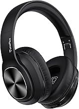 TuneFlux Wireless Bluetooth Headphones Over Ear, 80H Playtime, 3EQ Sound Modes, HiFi Stereo Headphones with Deep Bass Microphone, Foldable Bluetooth 5.3 Headsets-Black