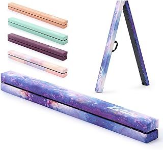 ZELUS 7 ft. 210cm Foldable Gymnastics Balance Beam, with Carry Handles Anti-Slip Base, for Gym Training Fitness Children Adults