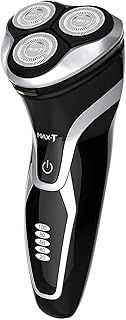 Electric Shaver for Men by MAX-T Series 3D ProSkin Rechargeable Wet Dry Electric Razor, Washable, Skin Protection, Cordless, Black