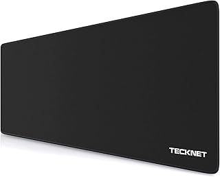 TECKNET Gaming Mouse Mat, 900x400x3mm Large Mouse Pad, Extended Waterproof Mousepad, Non-Slip Rubber Base-Smooth Cloth Surface-Compatible with Laser and Optical Mouse-Black