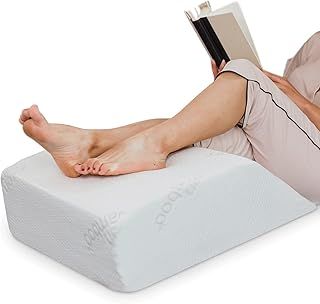 Zen Bamboo Elevating Leg Rest Pillow Memory Foam Leg Rest Pillow - Reduces Back Pain & Improves Circulation - Includes Removable Bamboo Cover