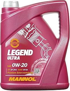 Mannol 5 Litre Legend Ultra 0W-20 Engine Oil 7918 ILSAC GF-6A Premium Bi-Synthetic PAO And Ester Technology