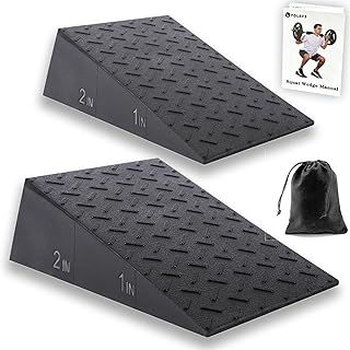 Folaps Squat Wedge Block for Heel Elevated Squat, Weightlifting Calf Stretcher Slant Board to Improve Mobility, Balance and Strength Performance