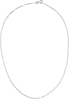 9ct White Gold Women’s Necklace – Singapore Chain - by Elegano