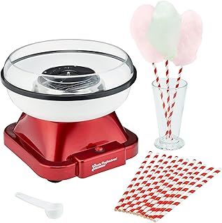 Cooks Professional | Retro Edition Candy Floss Maker | Simple One-Button Operation | Including Candy Floss Sticks | Sleek Red Finish