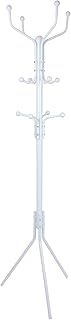 Harbour Housewares Coat Rack - White - Steel - Free-Standing Jacket Coat Stand Hat Hook Bag Hanger Tree Stand for Home Storage, Hallway, Entryway, Office