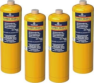 4X Mapp Gas Canister – 453g Each – Map Pro Plus Gas Bottle with CGA600 Connection for Blowtorch – Map Cylinder Cartridge for Soldering Blow Torch – Compatible with Rothenberger Superfire 2