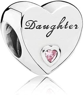 FGT Family Hearts Charms for Bracelets Necklaces Pendants Gift for Mum Daughter Granddaughter Auntie Dad Sister BFF Best Friends Family Valentine Mothers Day Anniversary Birthday Sterling Silver