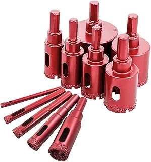 Diamond Drill Bit Kit Brazing Core Hole Saw Set Extractor Remover Tools Hole Saws Mandrels 6mm - 50mm Set of 11 Pack