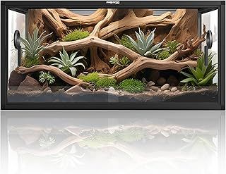 50 Gallon Reptile Vivarium Front Opening Bearded Dragon Vivarium for Easy Maintenance Gecko Tank with Top Screen Ventilation & Glass Sliding Door 36''x18''x18''