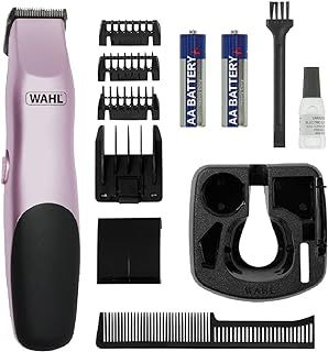 WAHL Trimmer for Women, Ladies Shavers, Female Hair Removal Methods, Bikini Trimming and Styling, Battery Operated, Personal Trimming Kit, Pink