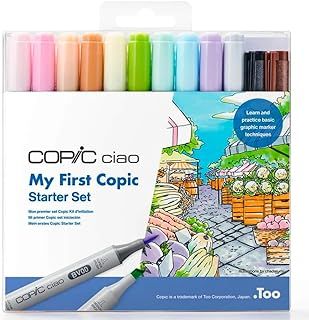 Copic Ciao Coloured Marker Pen - Set of 12 My First Starter, For Art & Crafts, Colouring, Graphics, Highlighter, Design, Anime, Professional & Beginners, Art Supplies & Colouring Books