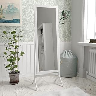 Vida Designs Floor Mirror, Engineered Wood, White, H 151 x W 53 x D 46 cm Approx.