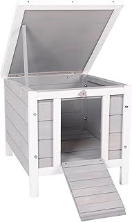 PawHut Wooden Rabbit Hutch Bunny Cage Guinea Pig House Pet Habitat Ferret