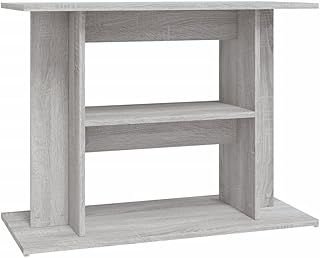 vidaXL Aquarium Stand with Storage - 3 Tier Grey Sonoma Stand in Engineered Wood - Ideal for Fish Tanks and Aquatic Plant Displays