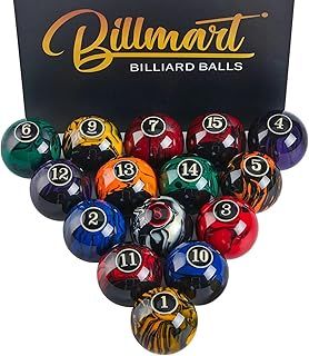 Billmart Premium Billardkugeln Billardtisch Zubehör 2-1/10.2 cm Regelgröße 16 Billardbälle Billard Set