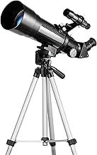 Telescope for Kids and Beginners - 70mm Apeture 400mm AZ Mount Telescopes for Adults - Good Partner to View Moon and Planet - Come with a Smartphone Adapter with 1.5X Barlow Lens and Adjustable Tripod