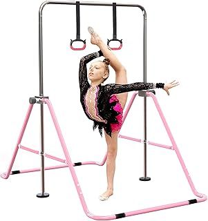 FBSPORT Gymnastics Bars, Horizontal Bar Expandable Gymnastics Kids Bar Folding Bar Junior Training Bar Multifunction Gym Training Equipment Home Training Adjustable Height Kip Bar