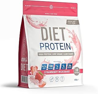 Applied Nutrition Diet Whey - High Protein Powder Supplement, Low Carb & Sugar, for Weight Management with CLA, L Carnitine, Green Tea (450g - 18 Servings) (Strawberry Milkshake)
