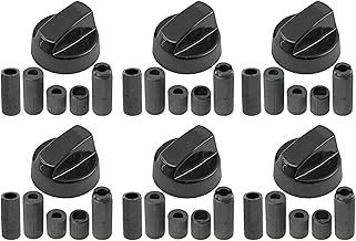 SPARES2GO Universal Black Control Switch Knobs for all makes and models of Oven, Cooker & Hob (Pack of 6)