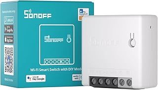 SONOFF MINIR2 WiFi Smart Relay Switch, 2 Way Smart Wall Light Switch, 10A/2200W, Works with Alexa/Google Home, APP Remote/Voice Control, Timer Function, Support LAN Control, No Hub Required
