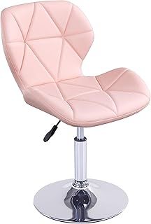 Charles Jacobs Static Swivel Geometric Design Chair with Adjustable Height - Pink PU