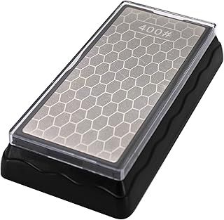 HFS(R) Diamond Sharpening Stone Double-Sided Sharpener 400/1000 Grit with Plastic Base for Kitchen Outdoor Tool 155mm X 67mm