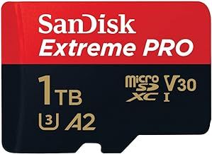 SanDisk Extreme PRO micro SD card + SD adapter 1TB, (For Smartphones, Action Cams, Drones, Speeds up to 200 MB/s) A2 App Performance + RescuePro Deluxe UHS-I, Class 10, U3,