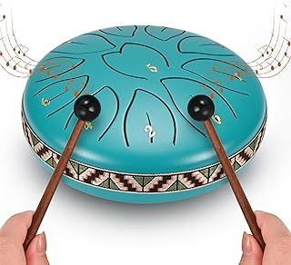 Steel Tongue Drum 11 Note 6 Inches D-Key Rain Drums for Garden, Handpan Drum Percussion Instrument for Meditation Entertainment Musical Education Concert Mind Healing Yoga