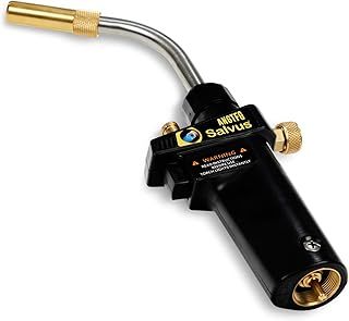 Salvus Turbo Torch Blow Torch 360 Degree Swivel Gun Neck for Plumbing Brazing Soldering Plumbers Map Mapp or Propane Blowtorch 3 Year Warranty Ignition Barbecue Lighting.