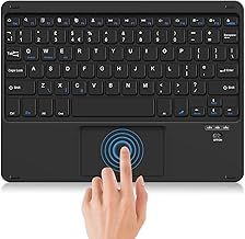 SOPPY Portable Bluetooth Keyboard with Touchpad, Rechargeable Mini Keyboard, Wireless for iPad, Tablets, Windows, UK Layout (Black)