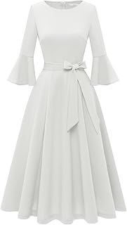 HomRain Women 3/4 Sleeve Elegant Formal Dress for Cocktail Classy Fall/Winter Christmas Dress Church Work Dress