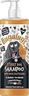 BUGALUGS Stinky Dog Shampoo with odour neutraliser, fox poo shampoo for dogs with dog perfume, vegan dog grooming dog shampoo for sensitive skin amazing puppy pet shampoo & conditioner (1x500ml)