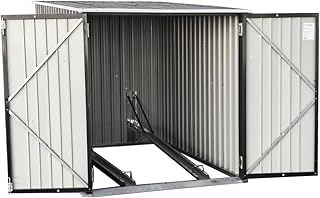 Panana Garden Storage Shed Bike Metal Pent Tool Shed House Galvanized Steel 2 Removable Gravity Locking Racks Can Put 2 Bicycles
